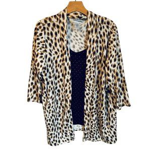 Cathy Daniel Cardigan Size XL Animal Print Multi Women Cardigan